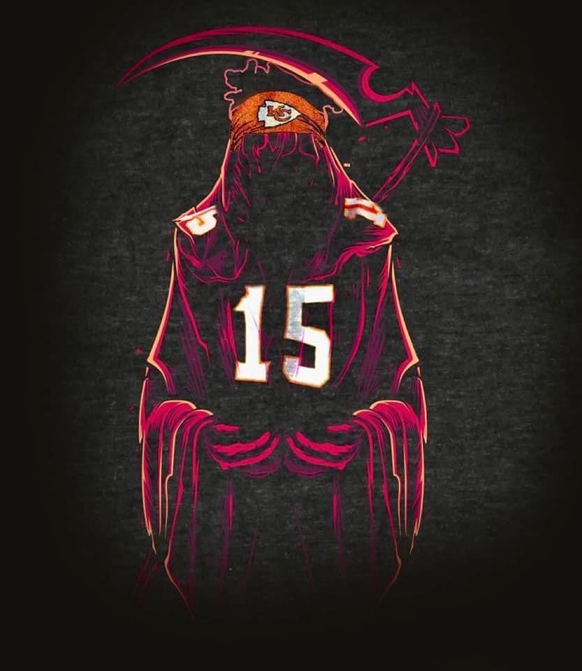 hotchman's tweet photo. Be the Grim Reaper @PatrickMahomes #ChiefsKingdom #OneTeamOneVision https://t.co/xrTauV7pY9