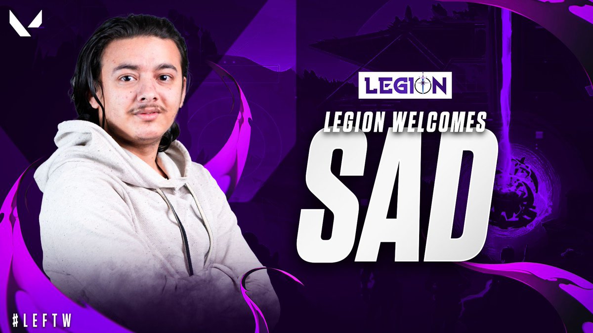LegionNp's tweet photo. Announcing the newest addition to our VALORANT Roster: SaD
Welcome to Legion! ⚔️👾
#LegionFTW #LEFTW
#VALORANT https://t.co/ExXUoE4rsk
