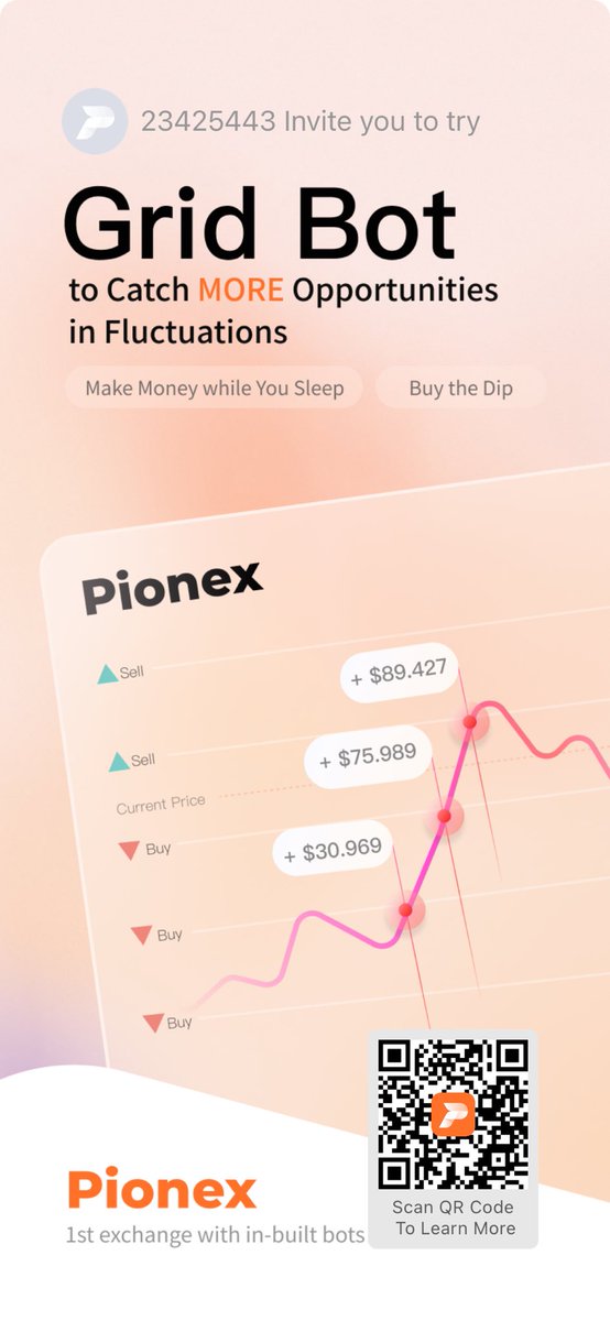 ElRobOh's tweet photo. Come and try Pionex grid bot with me！The bot can help you to buy low sell high 24/7 and completely free yourself from concentrating on the volatile crypto market. Claim your grid bot for free:
https://t.co/2m2QdlAatZ https://t.co/1sPAviDhfe