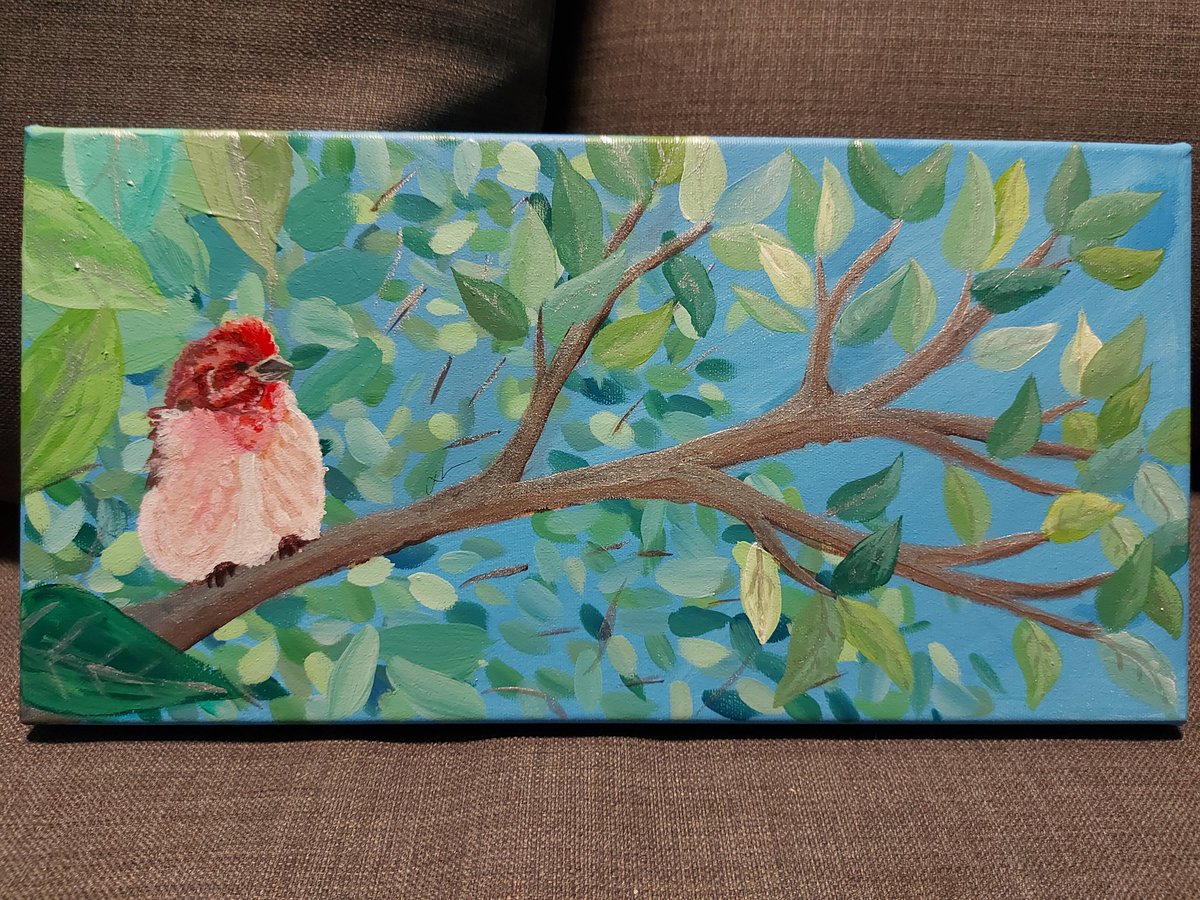 Tshaz7's tweet photo. But if she has to choose a different song to play alongside her own, till death do they part - well, the song of a sweet little bird doesn't sound so bad. (7/11)

I used a lot of metallic silver paint on this one. Doesn't translate well in photo, but I like it in person 😊 https://t.co/3emYdsKcAp