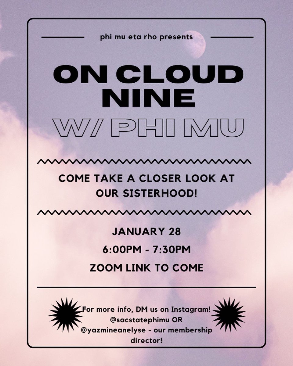 come meet the sisters of phi mu this friday! DM us for more information ❤️‍🔥