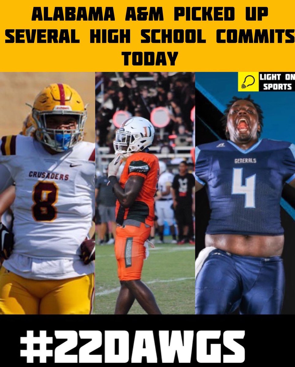 LightOnSports's tweet image. Alabama A&amp;amp;M Picked Up Several High School Commits Today. 🔥
• 3-Star LB Avian Rice
•ATH Aleem Glass
• DL James Vassar 
#22Dawgs #Committed22
@AamufbR