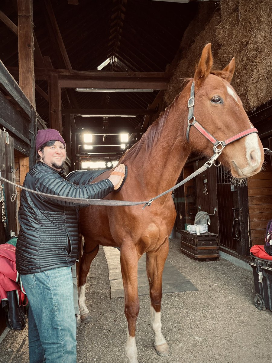 Jon (pictured left) brushing Seamus is a big milestone for the city boy ♥️