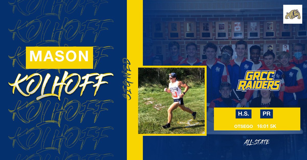 XcRaider's tweet image. Got another one! Pumped to announce the signing of Mason Kolhoff of Otsego HS. Mason ran a 5k PR time of 16:01 at the MHSAA D2 state meet finishing 17th overall to earn all-state honors. Can’t wait for the opportunity to coach this young man! Go Raiders!!! @GRCCAthletics