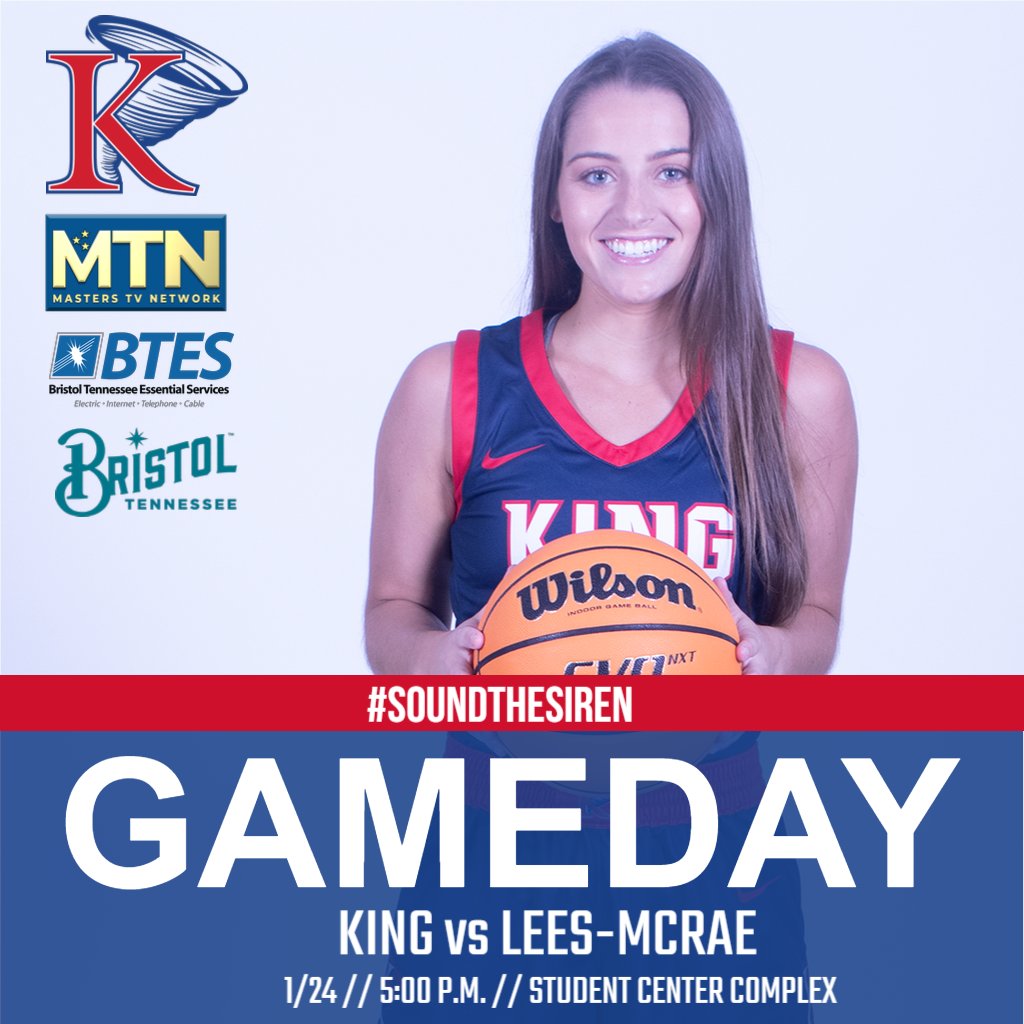 KingAthletics's tweet photo. It's gameday! @king_wbb hosts Lees-McRae at 5 p.m. Tune in on @TornadoSN, produced by @MastersEntGroup! #SoundTheSiren #KingPride https://t.co/XhX4JfD2uL