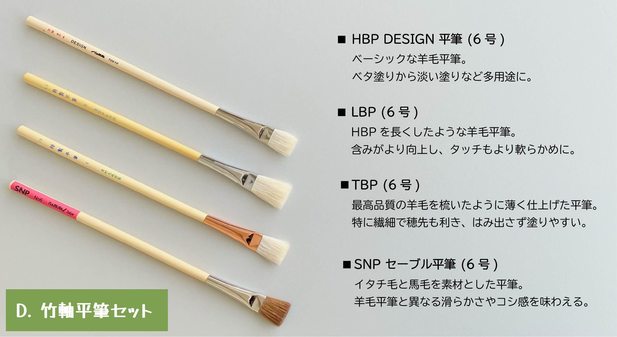 namura TOKYO 16平 20平 筆 2本セット e8BxrzjhDz ナムラ デザイン筆 HP 10号 平