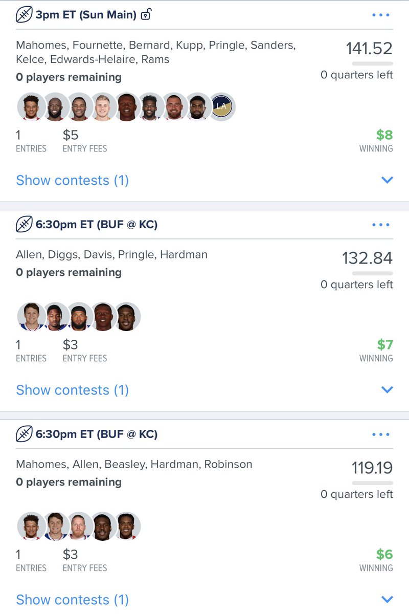 PerfectPicksDFS's tweet image. Unbelievable day of #NFL playoff games! Our members finished incredibly close w/ our top line, just a defense away from a huge cash! Still a great day overall - not even enough room to fit all the winners! DM to join us for the #AFC & #NFC ships next weekend! #DFS #NFLPlayoffs
