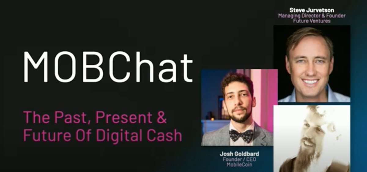 mobilecoin's tweet photo. More highlights from #CryptoRen. A great conversation on the past, present, and future of digital cash with @mobilecoinโs founder and CEO @ThePBXGuy @FutureJurvetson and Todd Huffman.
Watch it now! ๐ https://t.co/d7CPmBgG87 https://t.co/kn5jHj7Pbs