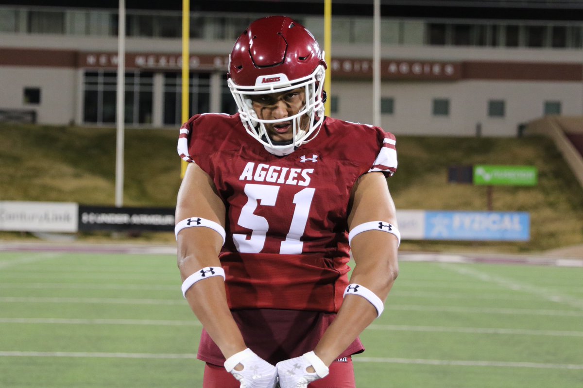 TheBuffaloK's tweet photo. Had a Great official visit to New Mexico State University huge thanks to the coaching staff for having me and making me feel welcome. #AggieUp @AndrewMitch @CoachWrightNMSU @Coach_MacNMSU @NMStateFootball https://t.co/evY30nlRuJ