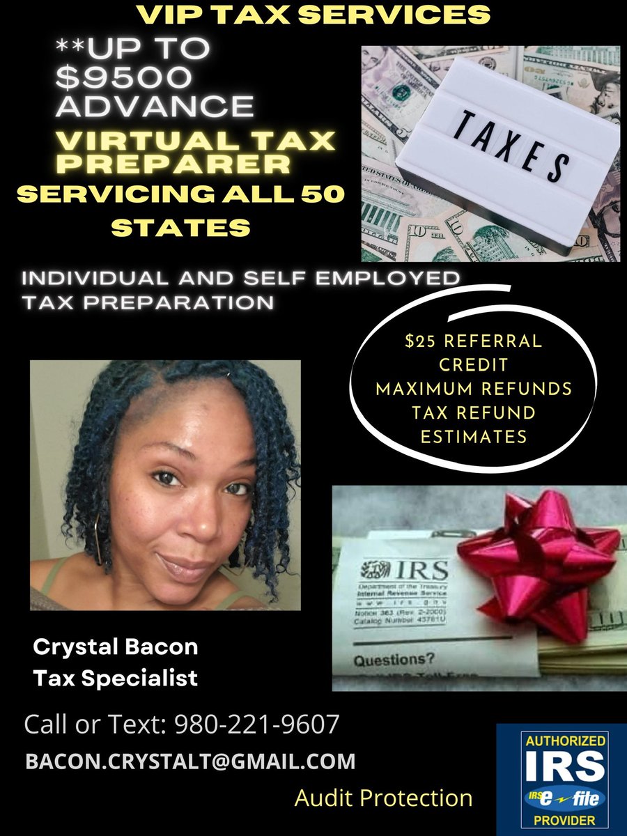 CrystalsTax's tweet image. Do you have all of your important documents? File with me when you’re ready. Here’s my intake form: 
form.jotform.com/213645069674060. IRS will be accepting e-files starting January 24th. #MaximumRefunds #IncomeTax #incometaxreturn #MONEY