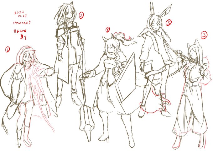 @tos #おはクロ 真07
アークナイツより10分模写
グリッド補助線表示してやってみると各パーツが思ったより小さく中々合わず「ハァー?!」って声がリアルに出るのだった。
補助線表示させたお陰で大きなズレはなかった(1枚目以外)のでこの方法でスピードと精度上げて行こっかな 