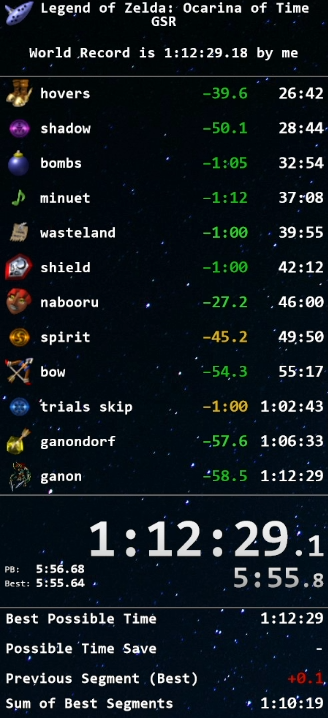 bonooru_'s tweet photo. OoT GSR new world record : 1:12:29! I'll keep going for 1:11 https://t.co/Z30a0w6q3l