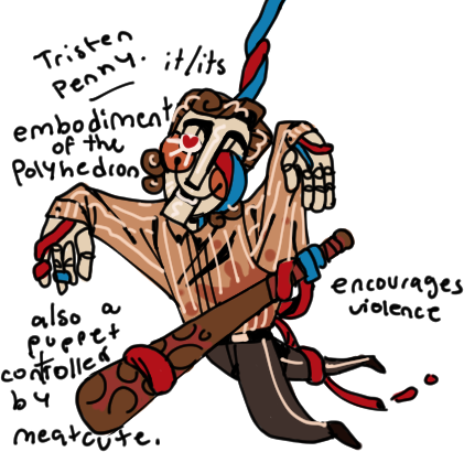 tillymans_'s tweet image. two of our circuit players! Our leading champ Les McCormick and her killer cowboy gimmick. also tristen. we dont know why its here.
#blaseball