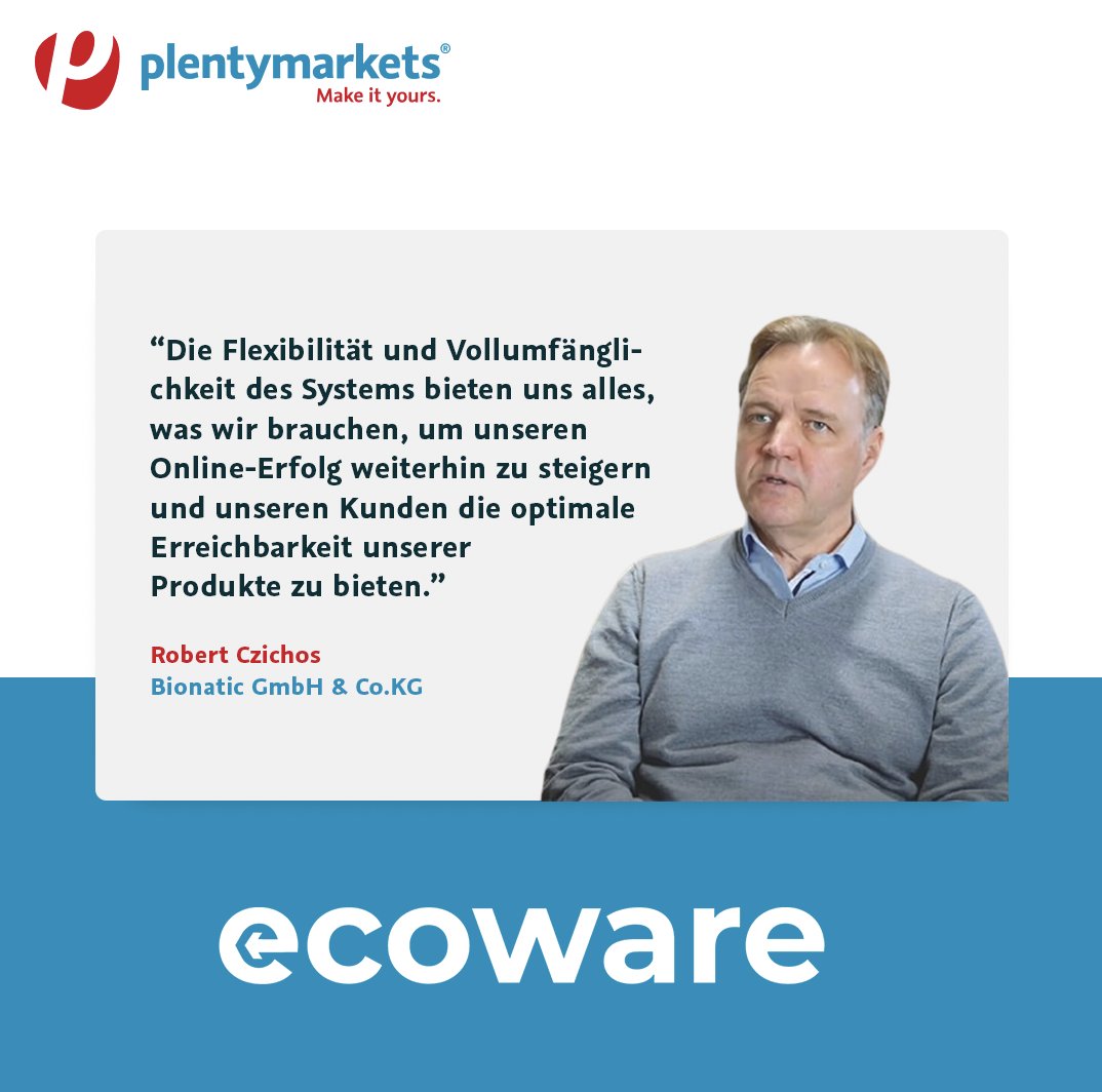 PlentyONE's tweet photo. Bionatic - plentySeller seit 2019 🥰
Wir bedanken uns für die Zusammenarbeit und freuen uns auf noch viele weitere gemeinsame Jahre. 🚀
#bionatic #plentymarkets #plentysystems #ecommerce #plentySeller https://t.co/7h1hm2sNsN