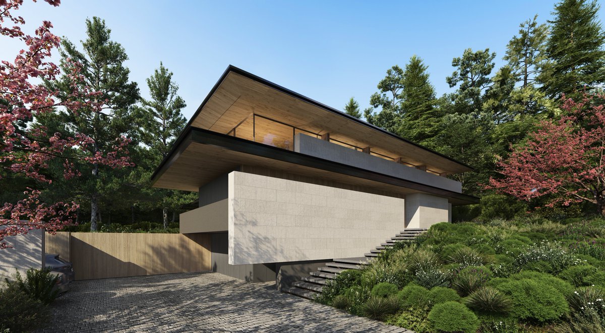 Asama - Karuizawa, Japan 
 
With a site nestled among the trees, the entrance welcomes you with three composed planar walls to serve as a privacy buffer to the public road.

#saota #architecture #design #japan #archdaily #luxuryliving