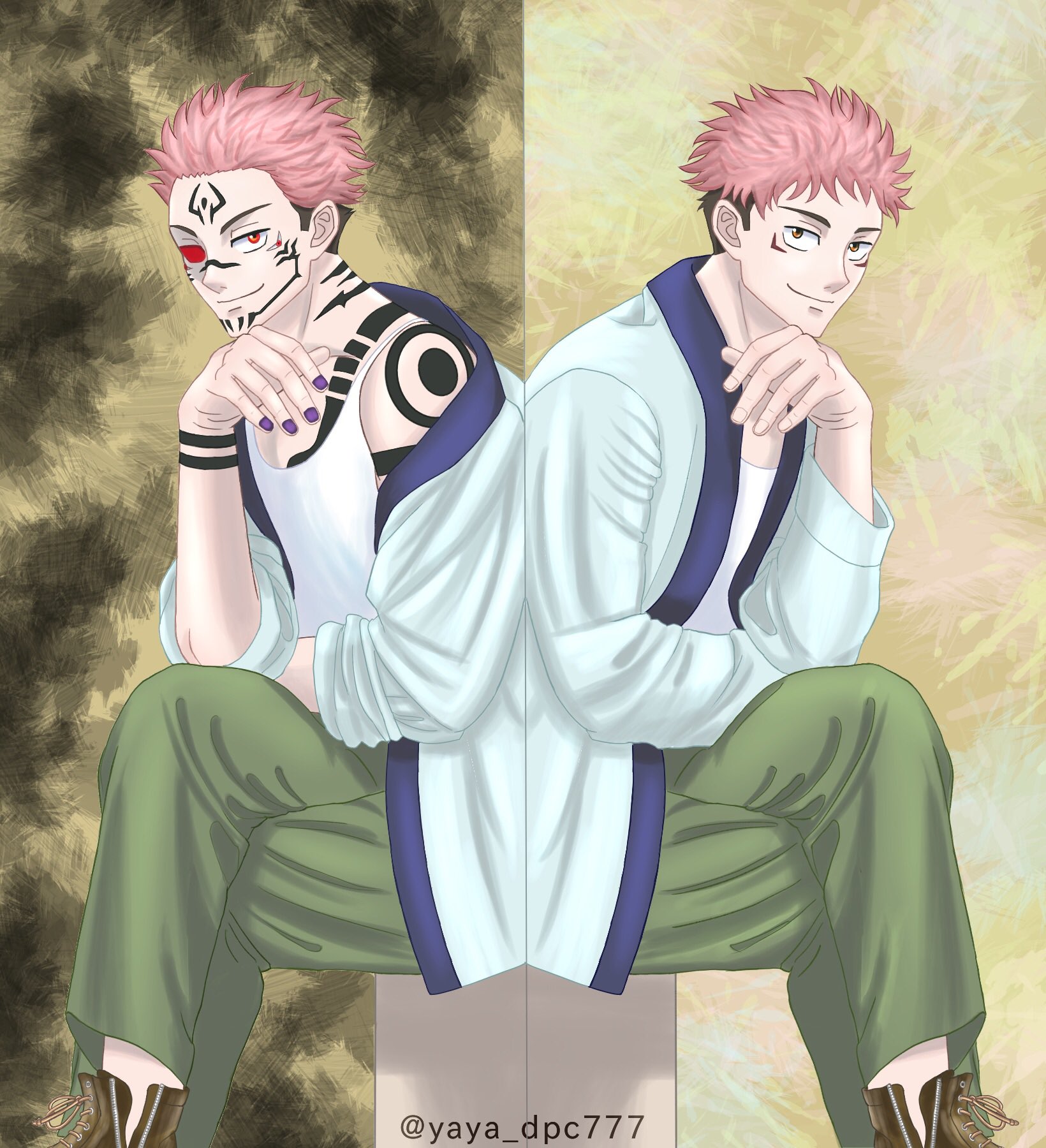 Yaya Dpc777 表裏一体 Two Sides Of The Same Coin 呪術廻戦 呪術廻戦ファンアート 虎杖悠仁 両面宿儺 漫画 アニメ デジタルイラスト お絵かき Jujutsukaisen Jujutsukaisenfanart Itadoriyuji Ryomensukuna Manga Anime