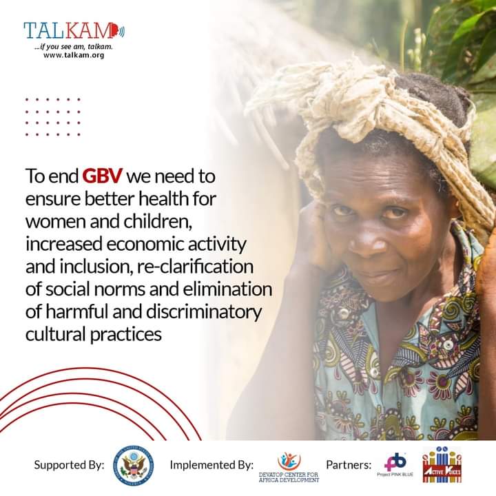 talkamm's tweet photo. To end GBV, we need to ensure better health for women and children, increased economic activity and inclusion, re-clarification of social norm and elimination of harmful and discriminatory cultural practices. 

Report GBV on TALKAM App (https://t.co/I3MVNd84MQ)
#stopgbvinafrica https://t.co/IqSDyTIp9b