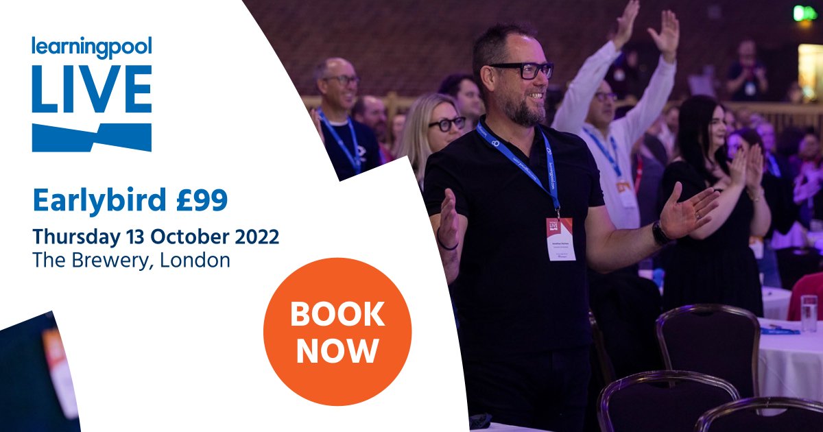 LearningPool's tweet photo. Our sell-out #LearningPoolLive #event will be returning to The Brewery in London in October. A day of #productdemos networking and sessions from the finest minds in L&amp;D there's something for everyone at #LPL. Get your early bird ticket now: https://t.co/QlW5KCYsyY https://t.co/KJh59OShkj
