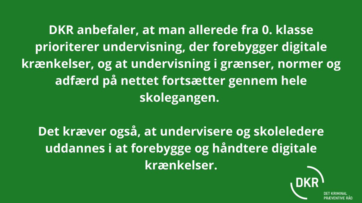 DKR har givet høringssvar på lov om regulering af sociale medier. Rådet er enig i, at sociale medier skal pålægges et større ansvar for at stoppe spredning af ulovligt og skadeligt indhold. Derudover er der behov for forebyggelse - læs her: dkr.dk/hoeringssvar/2… #dkkrim #dkpol