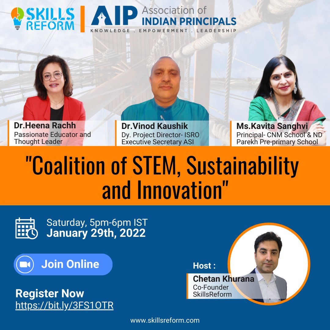 SkillsReform's tweet photo. Reserve your seat to learn and share your ideas with the best minds. 

https://t.co/7FybDgt7XD

#isro #STEM #STEMeducation #research #development #educators #learners #principals #teachers #edutwitter #science #astronomy @sanghvi_kavita @chetankhurana21 @Chetna1806 @FFBteachers https://t.co/GjI0qM2KtI