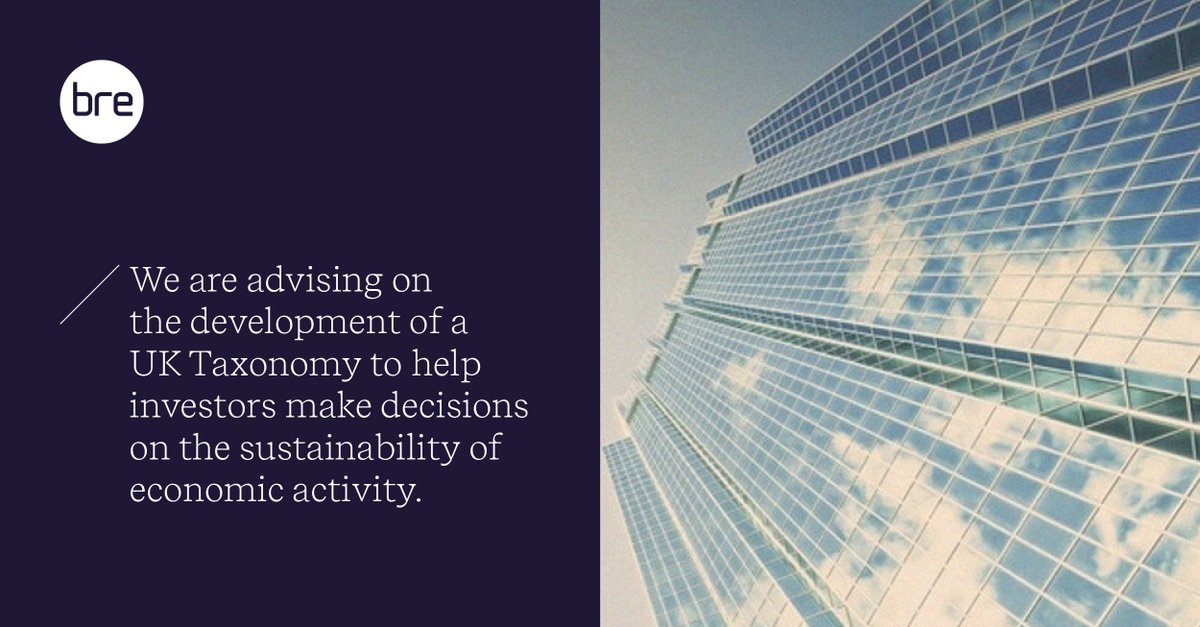 BRE Group (@bre_group) on Twitter photo We are advising on the development of a UK Taxonomy, helping #builtenvironment investors make decisions on the #sustainability of economic activity.
With <a href="/BRE_BREEAM/">BREEAM Official</a> also advising, it builds on existing taxonomies & focuses on UK #netzero targets.
bregroup.com/news/bre-advis… We are advising on the development of a UK Taxonomy, helping #builtenvironment investors make decisions on the #sustainability of economic activity.
With <a href="/BRE_BREEAM/">BREEAM Official</a> also advising, it builds on existing taxonomies & focuses on UK #netzero targets.
bregroup.com/news/bre-advis…