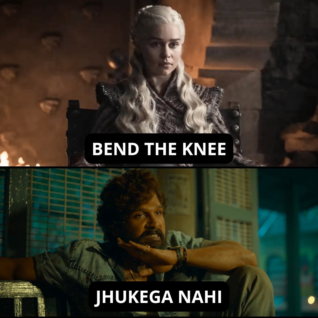aalootikkki's tweet photo. The cross-over we needed.
#GOT #Pushpa #PushpaHindi https://t.co/sRyrqS9xWq