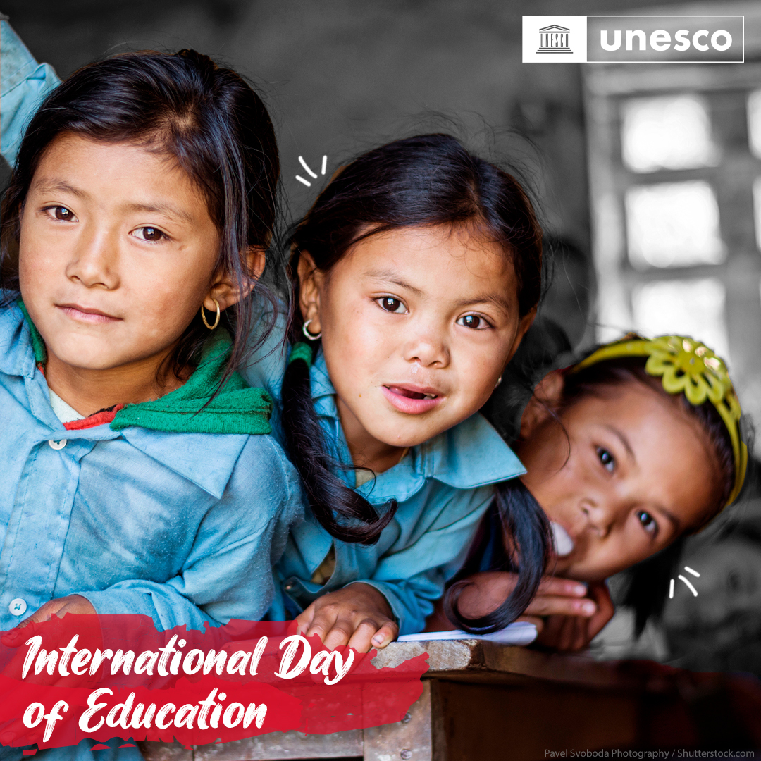 CatedraUnescoJS's tweet photo. Hoy, 24 de enero, se celebra el #DíaDeLaEducación en el que se reconoce el papel de la educación para el desarrollo sostenible, la paz y la igualdad de oportunidades.  

Más en: https://t.co/UBWWpeEa8B

#UNESCO https://t.co/AvgRZynq0q