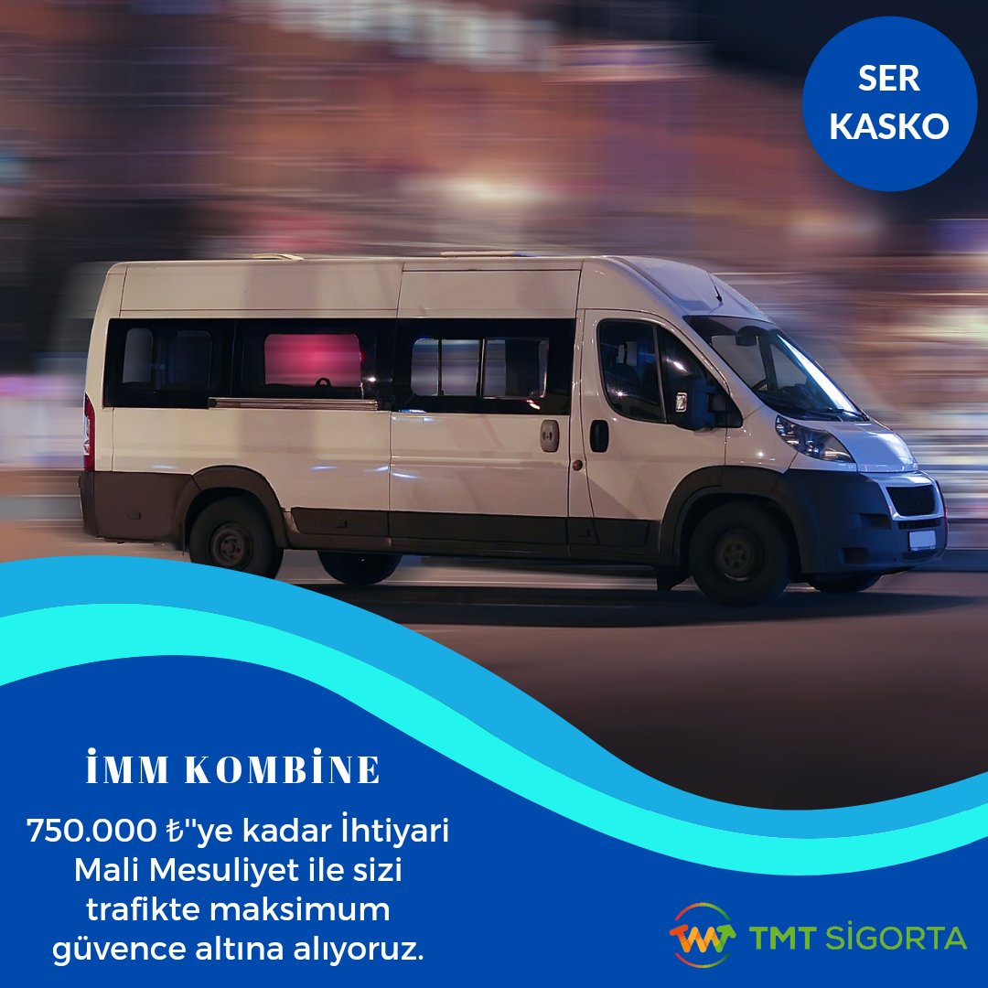 İMM (Kombine)
750.000 ₺''ye kadar İhtiyari Mali Mesuliyet ile sizi trafikte maksimum güvence altına alıyoruz.