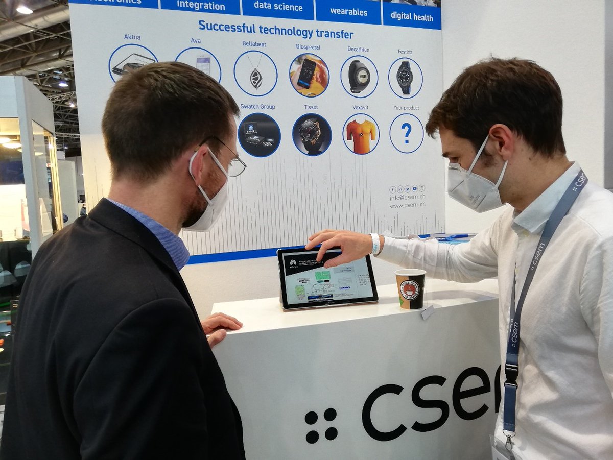 welmoproject's tweet photo. #CSEM presenting in the “#Wearable Technologies” section.Featuring the integration of a multitude of sensors in a vest, #WELMO and cooperative #sensors were an ideal fit for the #WearTech pavilion.
#COPD #lungdiseases #welmoproject @MEDICATradeFair https://t.co/3bsR0GSmgW