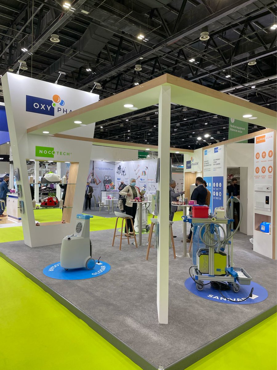 OxyPharm's tweet photo. 🔴 Live - The @Arab_Health show is now open 🚀
It's a pleasure to see you in person again, come and meet us Hall 3 Booth G59 !
#ArabHealth2022 #healthcare #disinfection #cleaning #nocotech #sanivap #alphaclean #glosair #madeinfrance 🇫🇷 https://t.co/oqIjgXYxKW