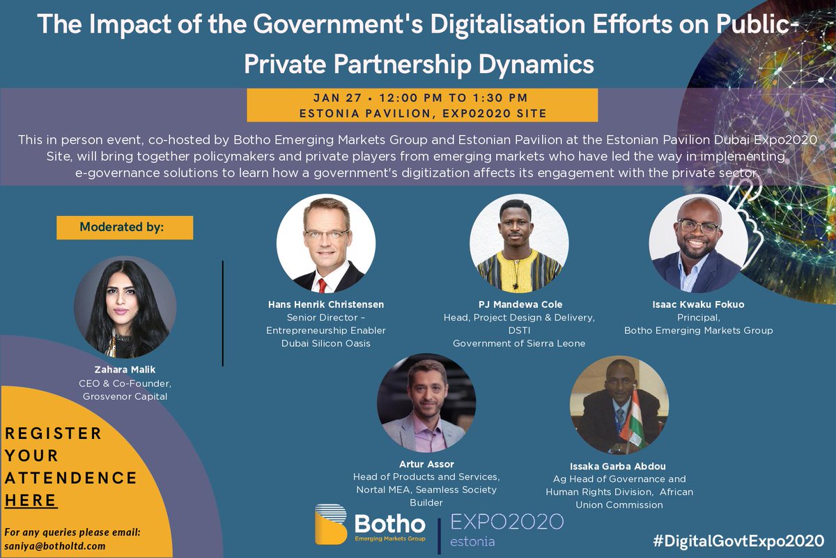 eEstoniaEXPO's tweet photo. #Estonia has always been a firm believer in #PPP when it comes to digital transformation. Join the discussion and register here: https://t.co/mBMfrEDfU5 @EUintheUAE #eEstoniaPaviliom #expo2020 #dubai #uae #nortal https://t.co/a3bukZ0GHZ