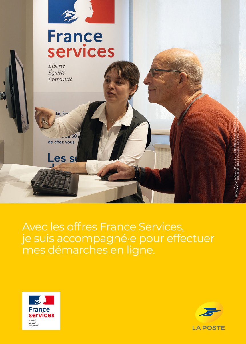 LPNews_PDL's tweet photo. 🇫🇷🏠#Sarthe - La Poste de #Bonnetable est le 4ème bureau de poste labellisé #FranceServices @Prefet72. Un accueil de #proximité pour les habitants qui peuvent accéder 5j/7 aux services de 8⃣opérateurs publics.
🤝Amélie et Philippe, postiers, les accompagnent dans leurs démarches. https://t.co/HwuM9WzUVF
