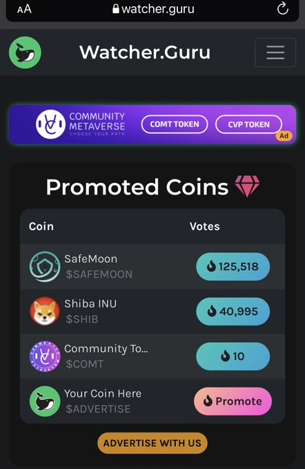 YQCryptoQueen's tweet photo. 📌📌📌COMMETAS, Vote for us on https://t.co/KA7G3YTfwY

#COMT #CVP #Crypto #Metaverse #Communitymetaverse #Watcherguru https://t.co/szoNR8UwgT