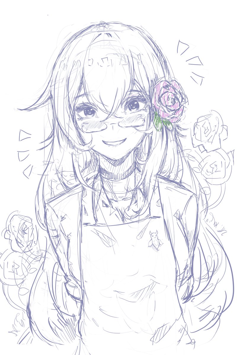 LunarisBloom's tweet photo. Just a smol doodle I did while watching the stream. got no time for full pieces so it is what it is. 
#ARTchemilla #MenaceLIVE https://t.co/yI09LdhZes