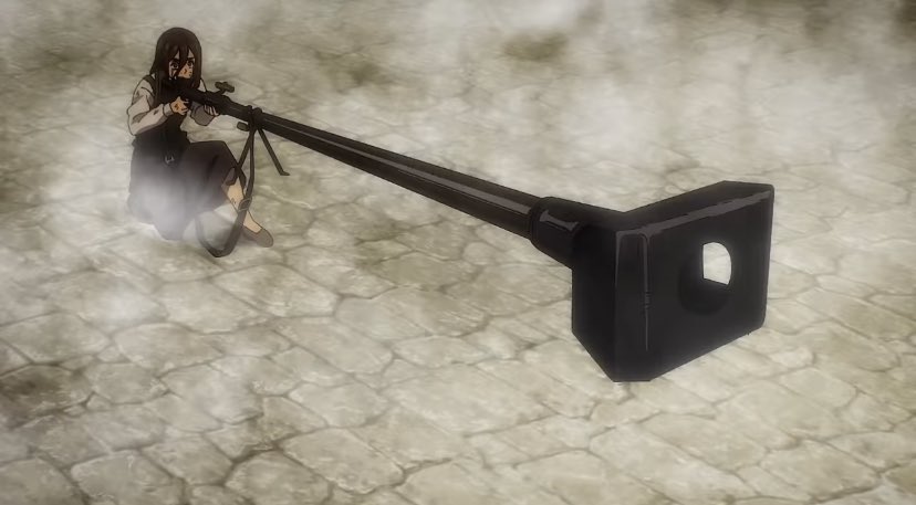 Damn, Gabi that’s a big gun, you could take somebody’s head off with that!