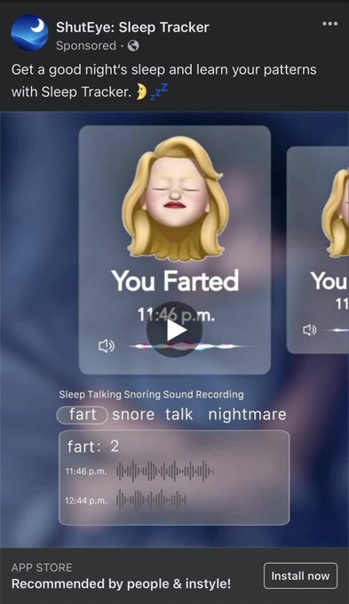 Okay, which fetishist is responsible for this app that records your sleep farts so you can play them