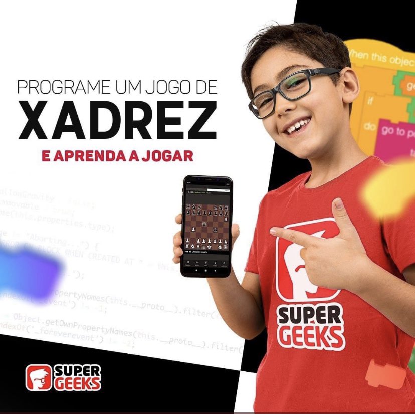 SuperGeeksRP's tweet photo. Aprenda a programar um jogo de xadrez e a jogar! Aqui na SuperGeeks Ribeirão Pires. Aulas on-line e ao vivo. 
WhatsApp 11 99838-6787. #escolavirtual #devgame #escoladeinformatica #ribeiraopires https://t.co/ejRGKrCqc7