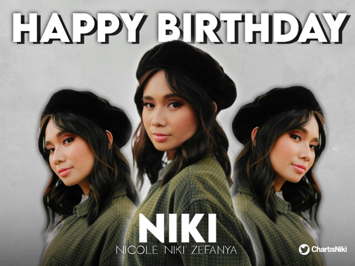 ChartsNiki's tweet photo. Look who's turning 23 today!!!  I hope your special day will bring you lots of happiness 😀, love🤍, and fun 🤠 You deserve them a lot.  And keep making music for us! 😜Happiest Birthday @nikizefanya cause everyday is summertime 🌼

#NIKI23rdBirthday https://t.co/wVL27qx051