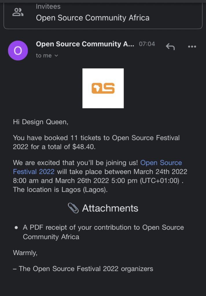 TheRuqayyah's tweet photo. To the winners of the #OSCAFest22
tickets on #techtalkwithrooks, your
tickets have been booked & you
should expect a mail soon. Congratulations on winning, looking
forward to seeing you at the event.
Thank you @EOkaome for your help in
keeping the giveaway process
transparent ❤️ https://t.co/SQFyxq7Iyx