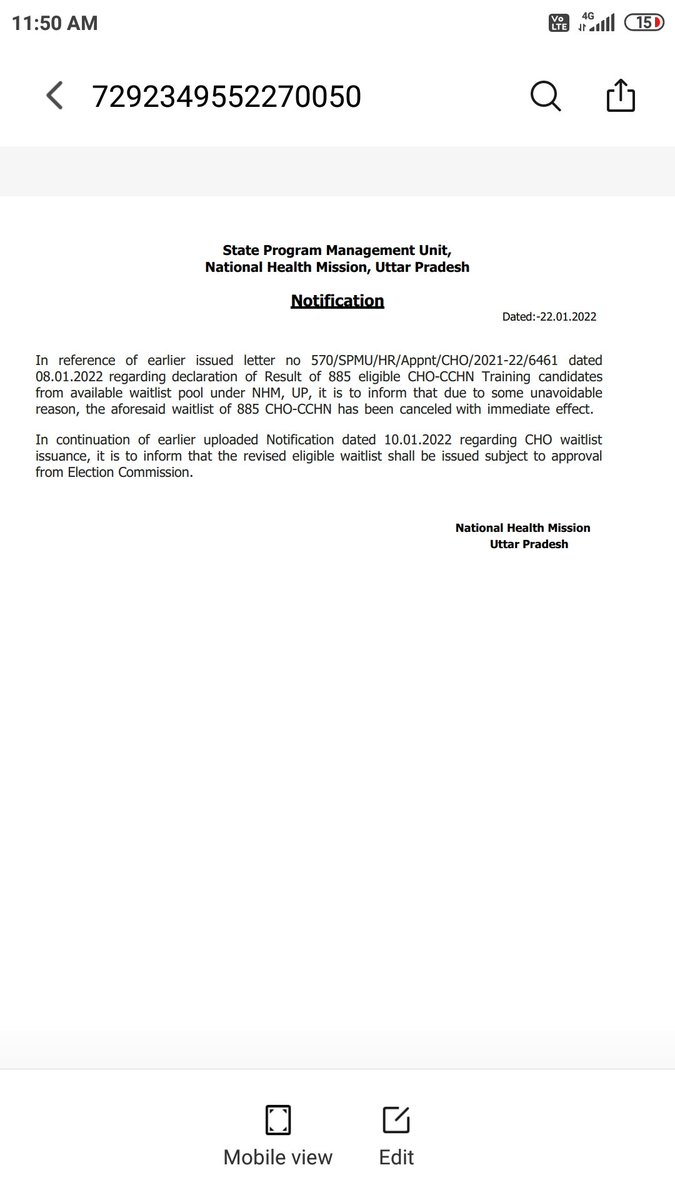binumishra2222's tweet photo. Please permission for decler of UP CHO waiting list https://t.co/0L59vJAYE4