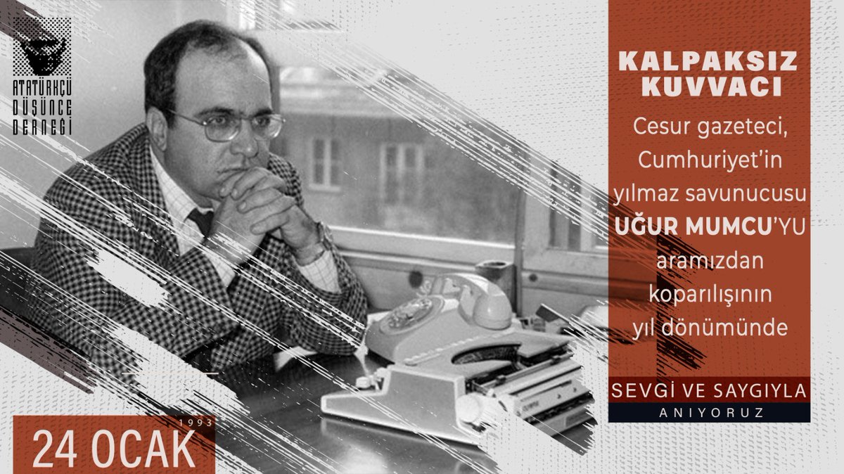 Kalpaksız Kuvvacı'mızı saygıyla anıyoruz.
#UğurMumcu