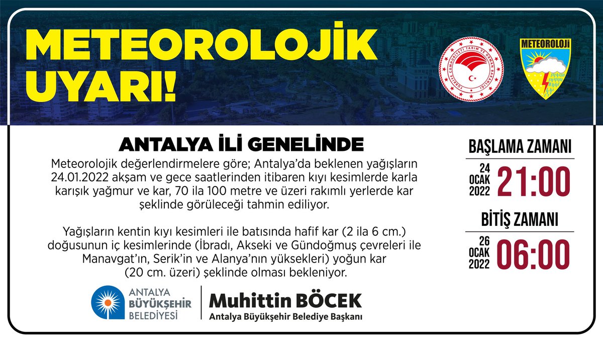 #Meteorolojik #Uyarı ⚠️
.
.
#antalya