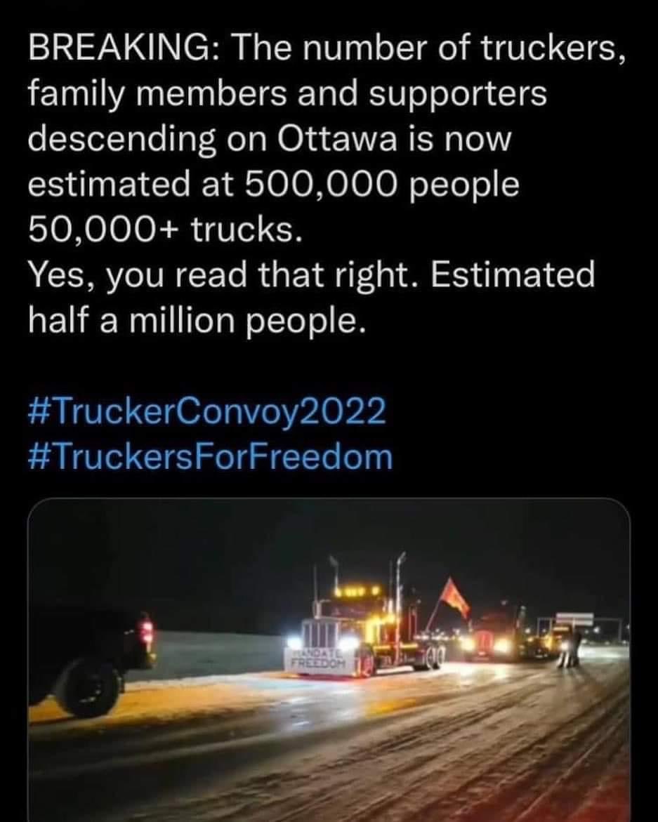 #TruckersForFreedom #TruckerConvoy2022 #MandateFreedom #ProudToBeCanadian
The people of Canada have come together on a big way!!  My hope and faith was at an all time low after 2 years of bullshit. My faith has been restored and today I have hope!!!!