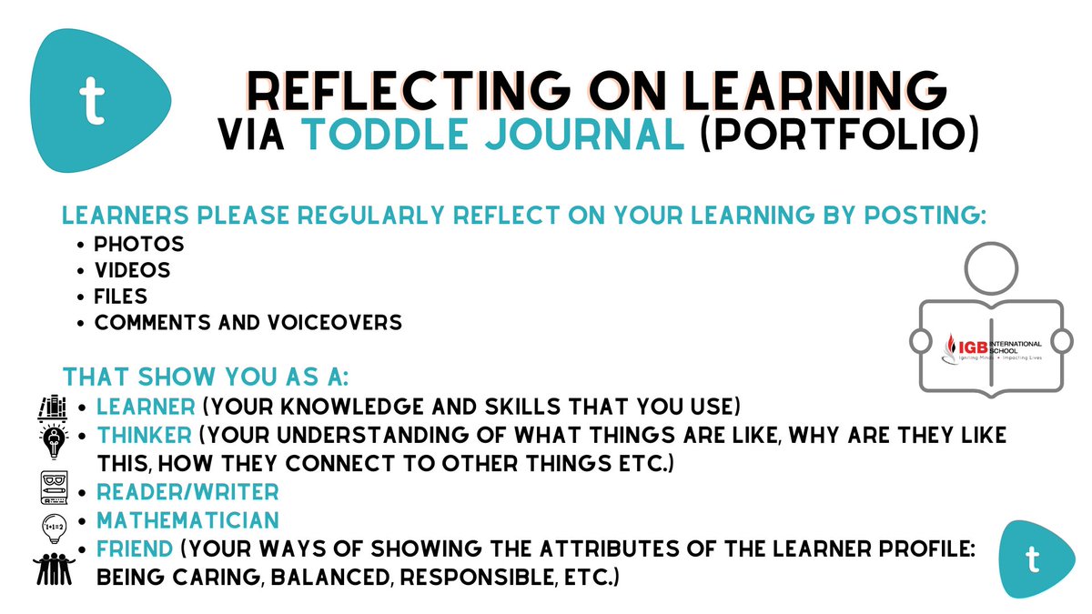 chojnacka_aga's tweet photo. We are helping our learners reflect on learning via the Toddle Journal (PYP Portfolio) @toddle_edu #pyp #pypchat #reflectingonlearning How do you support your learners in making their learning and growth evidenced over time? #pln #edutwitter https://t.co/VkTFmmj15A