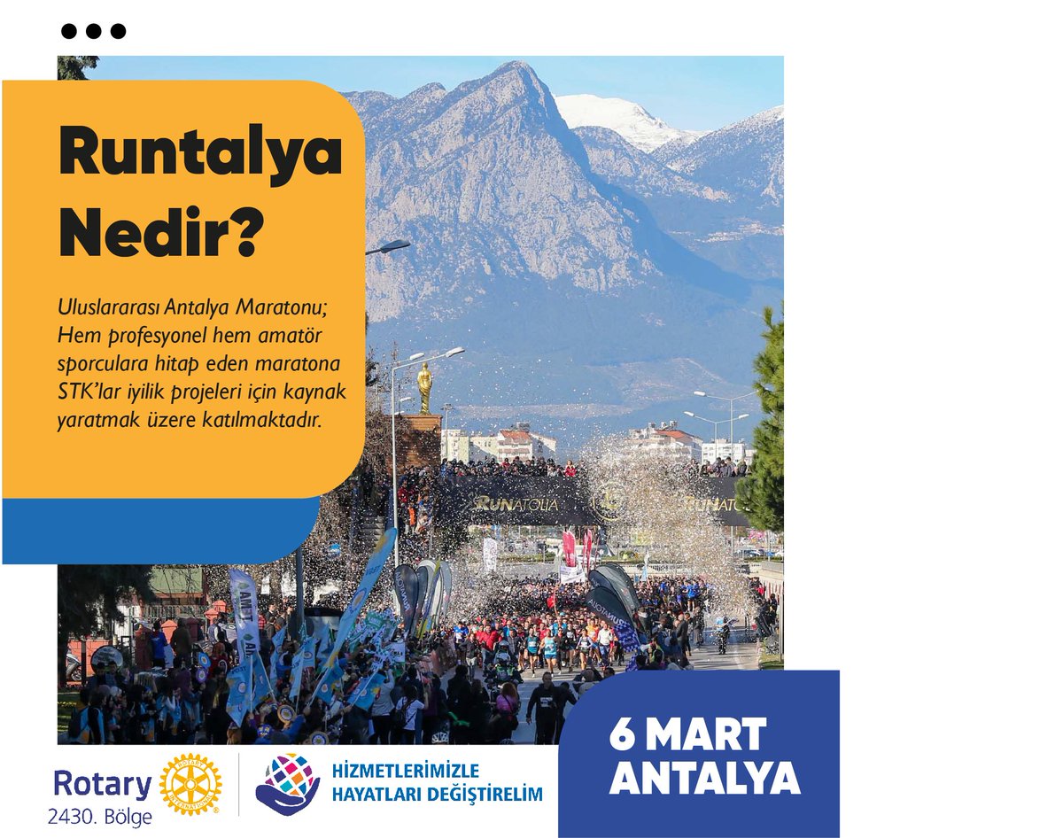 Runrotarycom's tweet photo. Runtalya nedir? #RunRotary #Runtalya #Rotary2430 https://t.co/Bv0NbQdca2