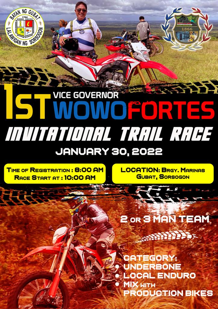 wowofortes's tweet photo. Kagulong, you are invited to the 1st WOWO FORTES Invitational Trail Race in Gubat, Sorsogon! #WOWOrkSorsogon https://t.co/IYD4ynxJZN