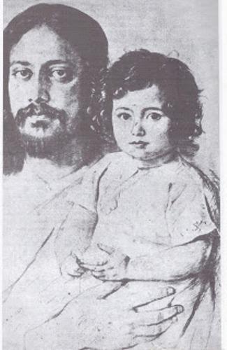 National Girl Child Day: 1890 :: Rabindranath Tagore With Daughter Madhurilata