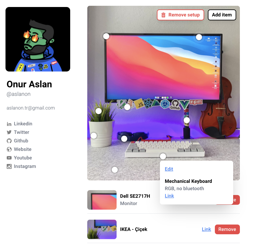 abi klavyen çok güzelmiş link var mı? abi matı nerden aldın link var mı? keman linki gelir mi? monitör çok güzel link?

gibi sorular sormaya artık sooooooon! 😂

artık tüm linklere zetup.me/aslanon üzerinden erişebilirsiniz. 🚀🚀🚀