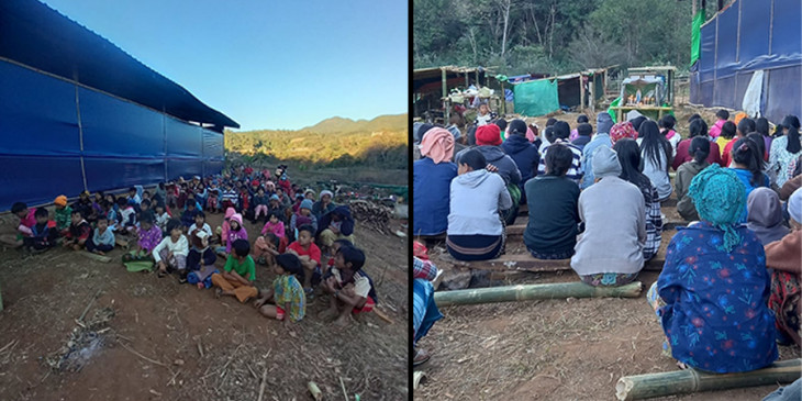 spring21MM's tweet photo. @Refugees from Rikibu Refugee camp in #Hpruso Tsp are in urgent need of food,shelter,medical supplies &amp; others as SAC launched Airstrikes into IDP camp on Jan17—Killing 3 refugees including a child.
-Currnetly,The refugees are fleeing to safer places in the forest.
#2022Jan24Coup https://t.co/A4DoJ3J7wP
