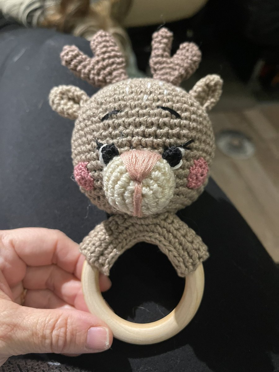 aprilsloft's tweet photo. My focus had changed a bit since my first grandson was born. I am still learning, creating, sewing, etc… but I do see a new theme around babies and development. #LOFT #crochet #babytoys #teethers #rattles #grandkids https://t.co/Wj3m8nzMJm
